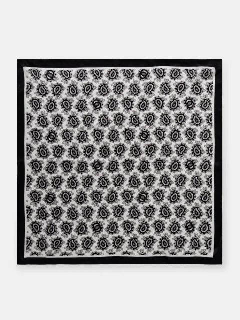 Answear.LAB apaszka jedwabna damska kolor czarny wzorzysta