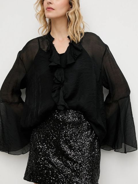 Answear.LAB spódnica kolor czarny mini rozkloszowana - zdjęcie produktu nr 1