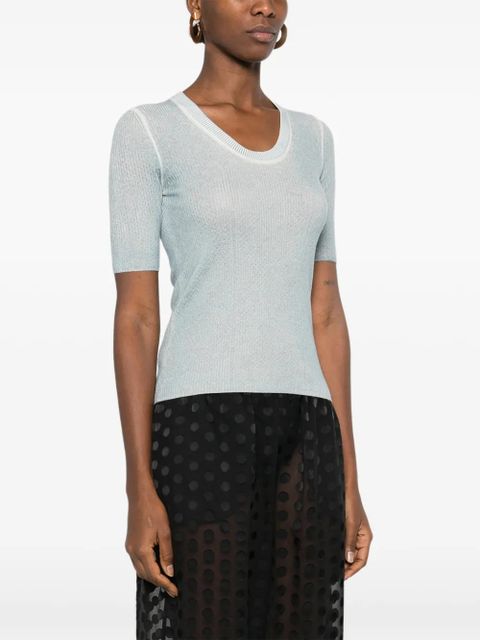Chloé fine-knit T-shirt - Blue
