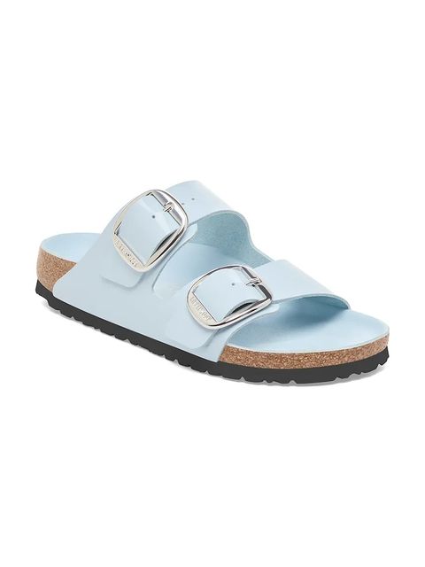 Birkenstock klapki skórzane Arizona Big Buckle damskie kolor niebieski 1030327 - zdjęcie produktu nr 2