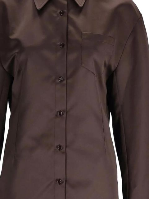 The Frankie Shop Akita cinched shirt mini dress - Brown - zdjęcie produktu nr 2