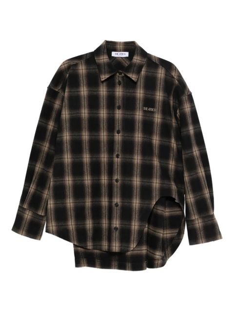 The Attico Diana checked long-sleeve shirt - Black - zdjęcie produktu nr 1