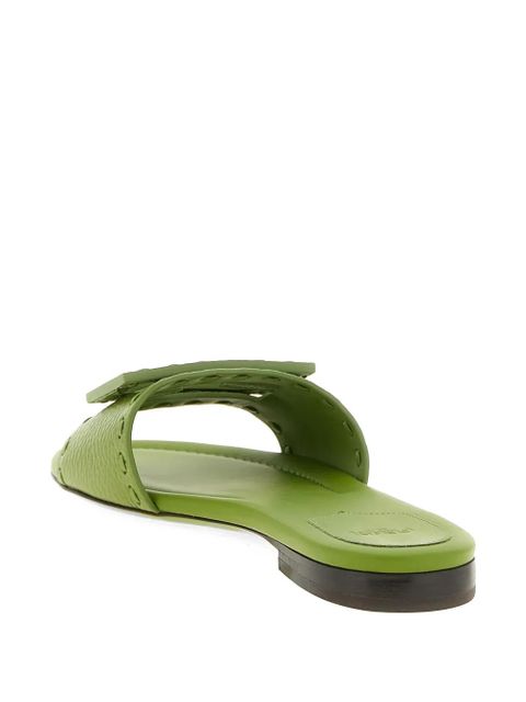 FENDI Selleria Baguette open-toe flat sandals - Green