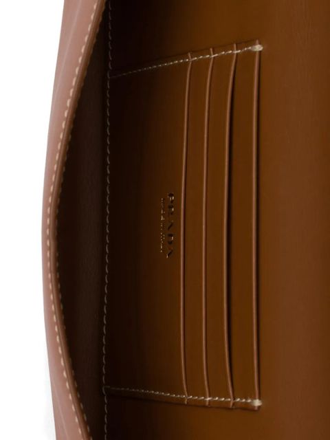 Prada leather wallet with shoulder strap - Brown