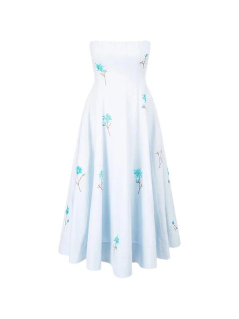 STAUD Wylie floral midi dress - Blue - zdjęcie produktu nr 1