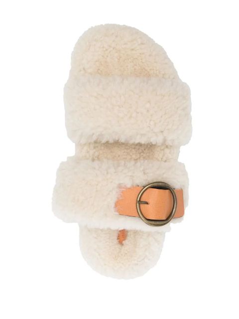 ISABEL MARANT shearling buckle sandals - Neutrals