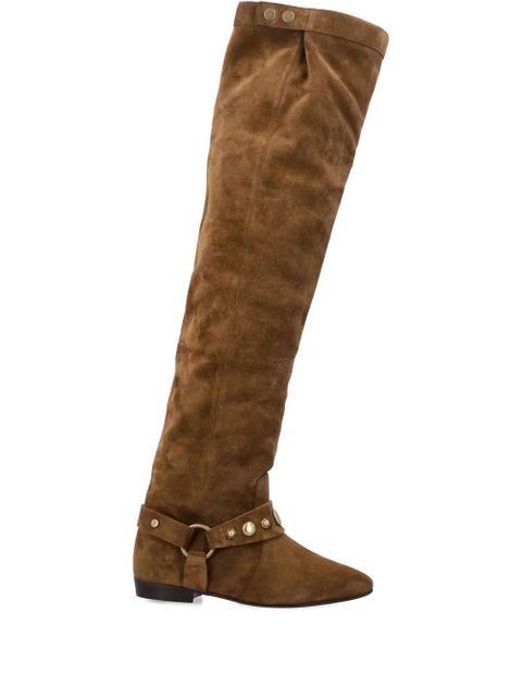 ISABEL MARANT Selize suede buckle boots - Brown