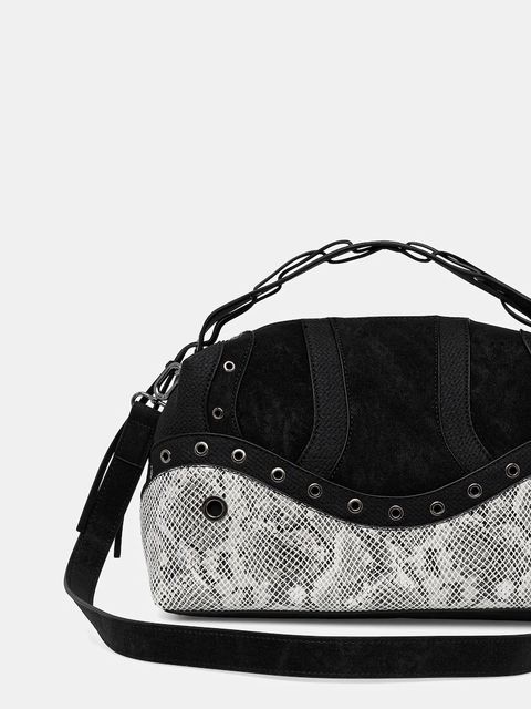 Desigual torebka SNAKE PATCH BERGAMO kolor czarny 25WAXP29 - zdjęcie produktu nr 2