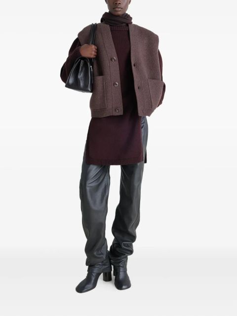 LEMAIRE Maxi patch-pocket sleeveless cardigan - Red