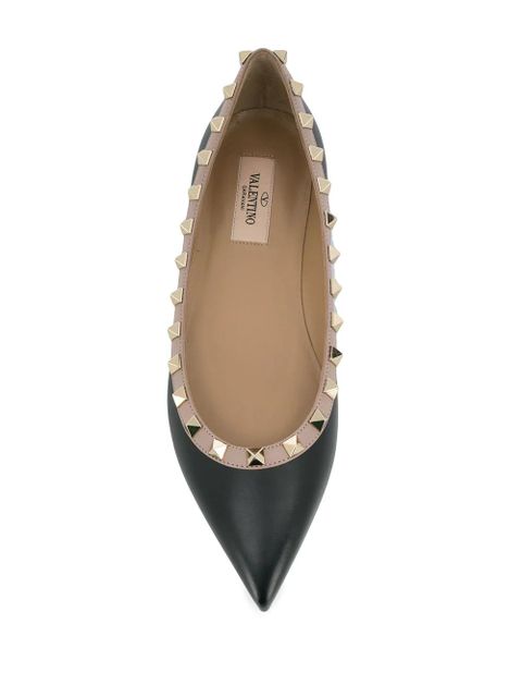 Valentino Garavani Rockstud-embellished ballerina shoes - Black