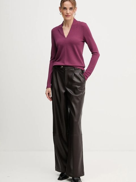 United Colors of Benetton bluzka damska kolor fioletowy gładka 31NLD401X