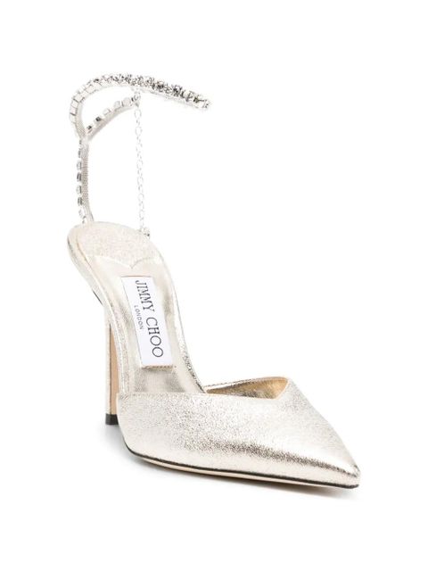 Jimmy Choo Saeda crystal-embellished pumps - Gold