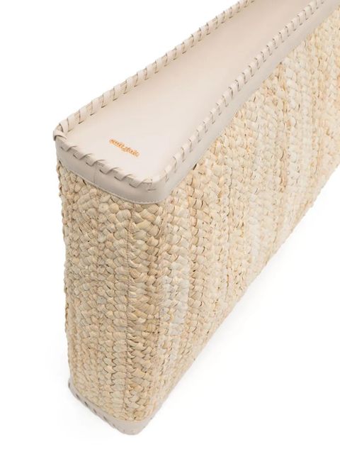 Cult Gaia logo-plaque interwoven beach bag - Neutrals