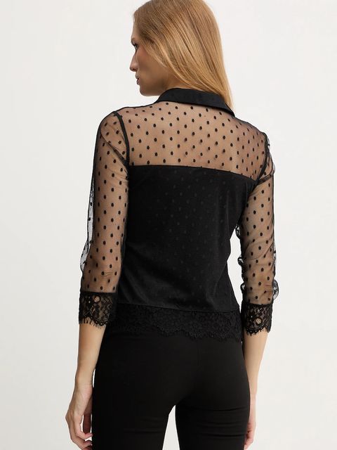 Morgan koszula damska kolor czarny regular z kołnierzykiem klasycznym TEREZA