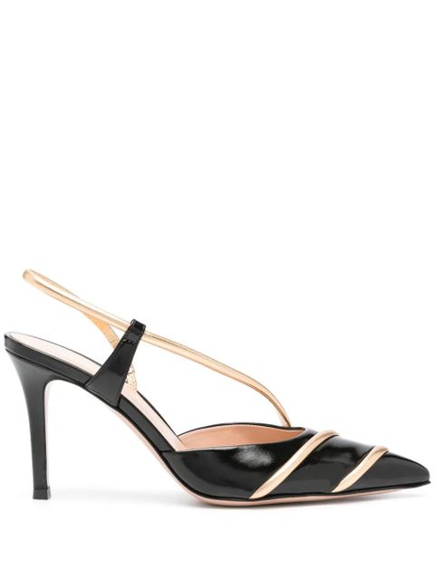 Gianvito Rossi 85mm leather slingback pumps - Black - zdjęcie produktu nr 1