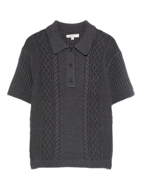 JW Anderson cable-knit polo-neck polo top - Grey - zdjęcie produktu nr 1