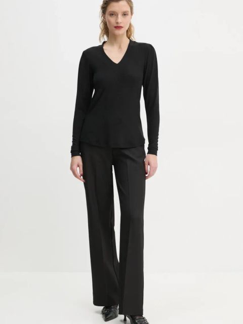 Bruuns Bazaar longsleeve damskie kolor czarny BBW4246