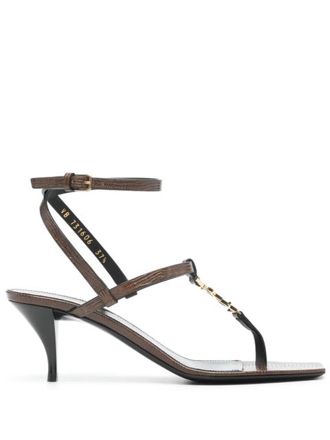 Saint Laurent Cassandra 60mm leather sandals - Brown - zdjęcie produktu nr 1