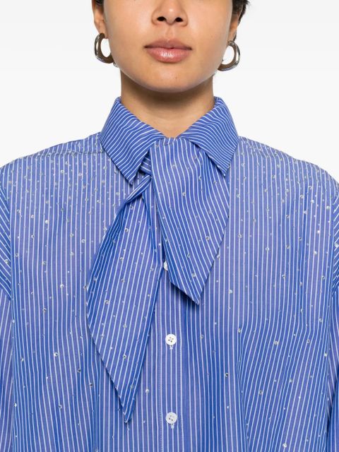 Maje striped beaded shirt - Blue