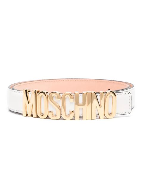 Moschino logo-lettering leather belt - Neutrals - zdjęcie produktu nr 1