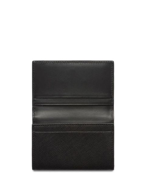 Prada triangle-logo leather cardholder - Black