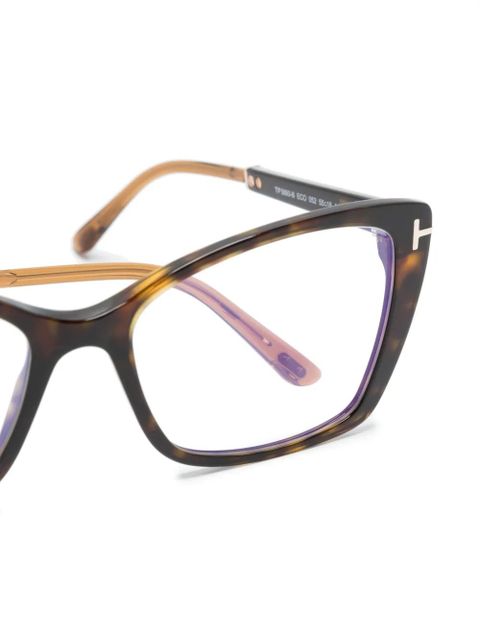 TOM FORD Eyewear tortoise-shell butterfly glasses - Brown