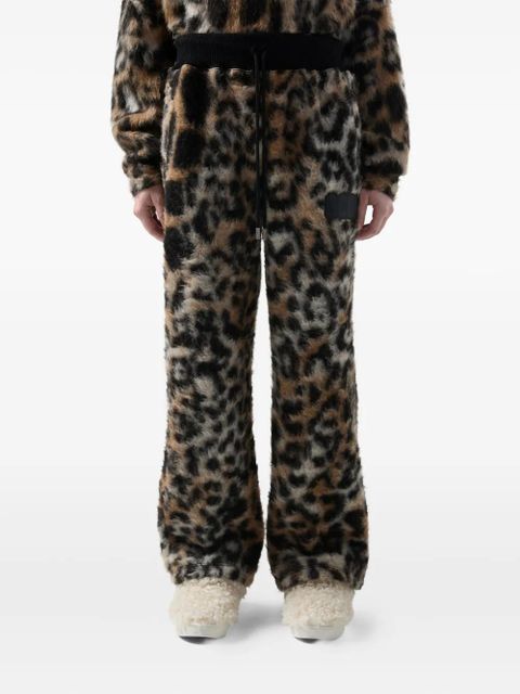 GCDS leopard-print drawstring trousers - Brown