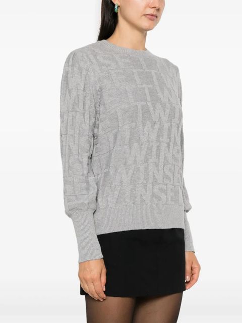 TWINSET jacquard-logo sweater - Grey