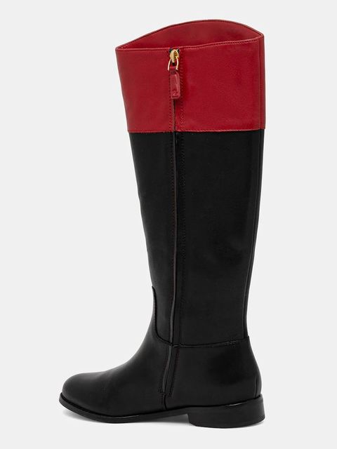 Lauren Ralph Lauren kozaki skórzane Justine II damskie kolor czarny na płaskim obcasie 802980557001 - zdjęcie produktu nr 2