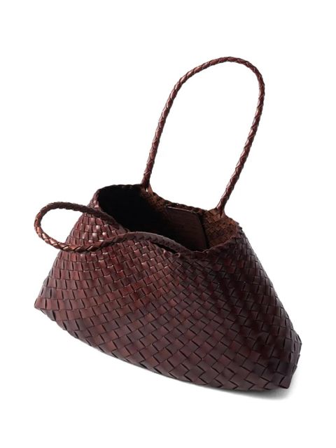 DRAGON DIFFUSION big Santa Croce woven tote bag - Brown