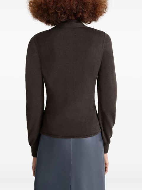 LEMAIRE tie-neck knitted vest - Brown