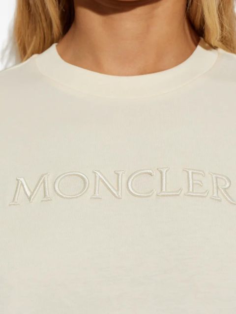 Moncler logo-embroidered short-sleeve T-shirt - Neutrals