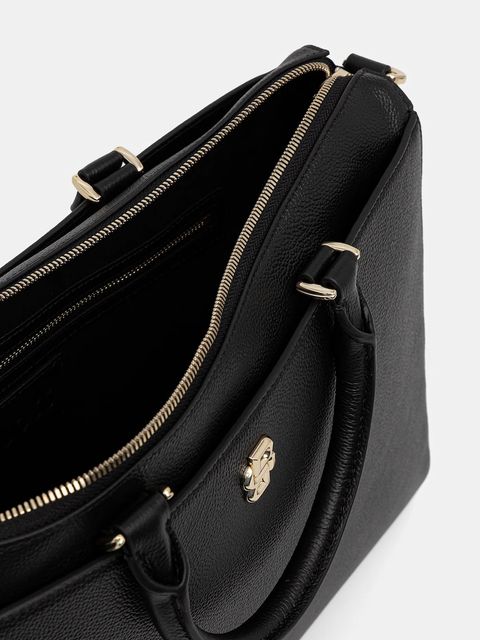 BOSS torebka skórzana kolor czarny 50552192