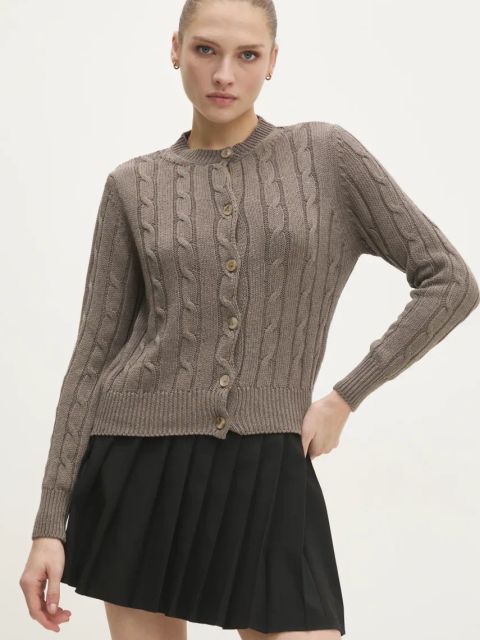 Answear.LAB kardigan damski kolor brązowy lekki