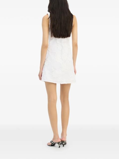 ROTATE BIRGER CHRISTENSEN flower flared mini dress - White