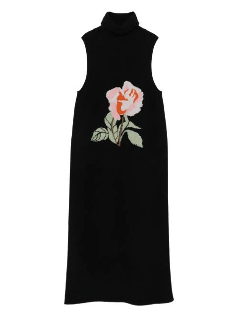 Nanushka rose-embroidery turtleneck dress - Black - zdjęcie produktu nr 1