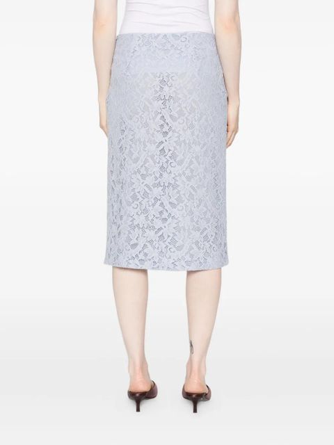 Blumarine lace floral midi skirt - Blue