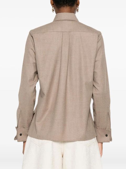 Max Mara button-cuff cashmere shirt - Neutrals
