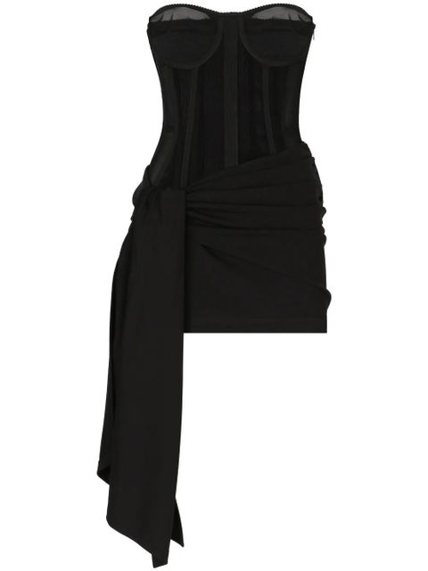 Dolce & Gabbana draped bustier minidress - Black