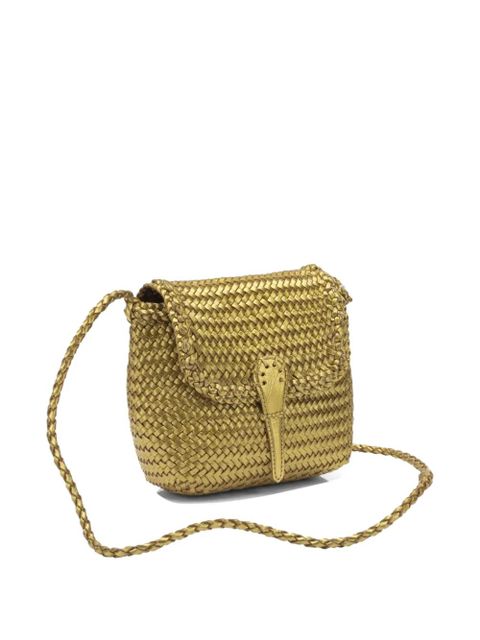 DRAGON DIFFUSION Mini city woven leather shoulder bag - Gold - zdjęcie produktu nr 2