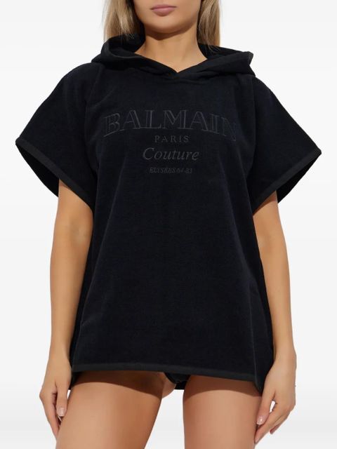 Balmain logo-embroidered poncho - Black - zdjęcie produktu nr 2