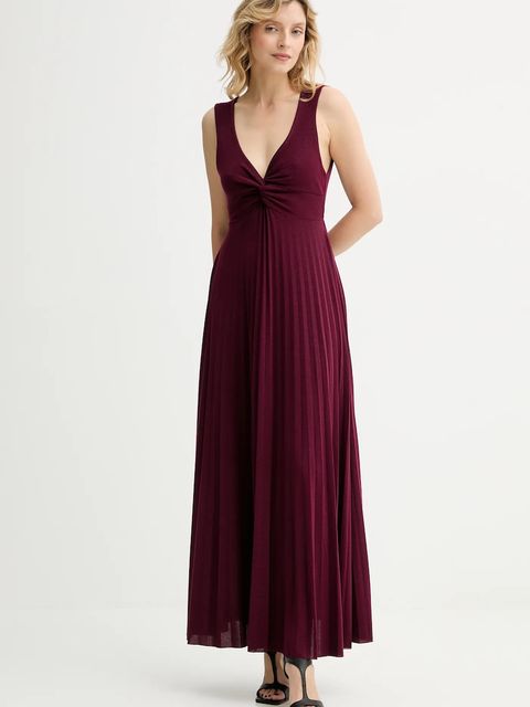 Answear.LAB sukienka kolor bordowy maxi rozkloszowana - zdjęcie produktu nr 2