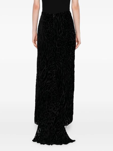 TOM FORD leopard-print velvet skirt - Black