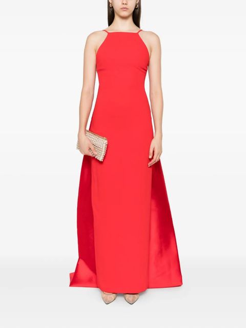 Solace London Ulla halterneck train dress - Red