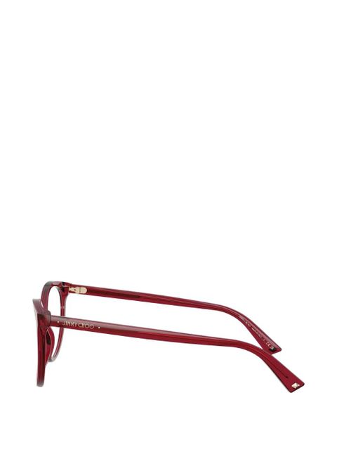 Jimmy Choo transparent round-frame glasses - Red