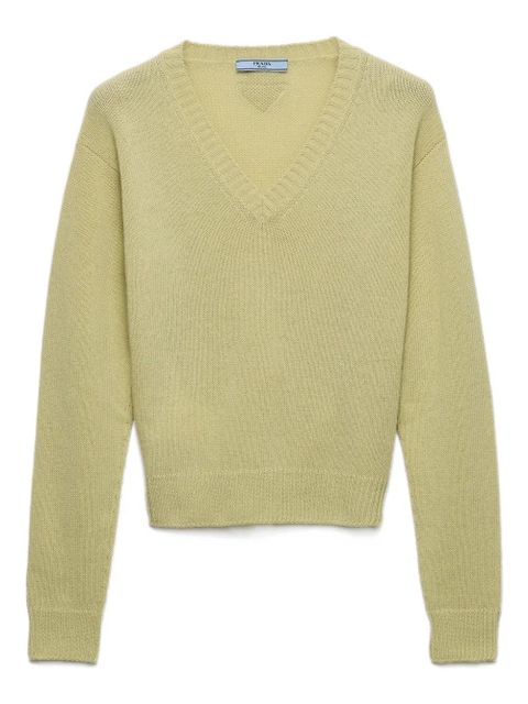 Prada V-neck ribbed sweater - Green - zdjęcie produktu nr 1