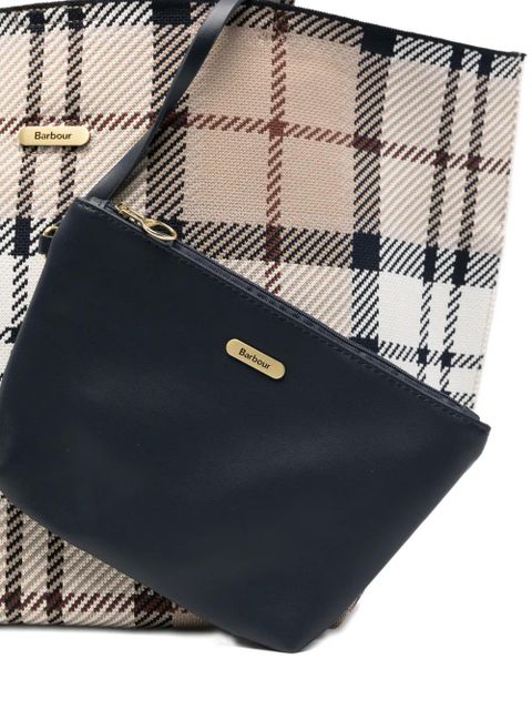 Barbour plaid double-handle tote bag - Neutrals