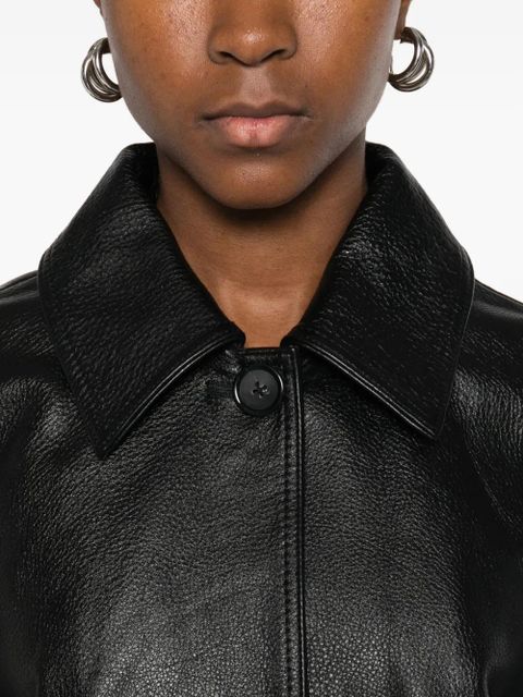 TOTEME grained-texture leather jacket - Black