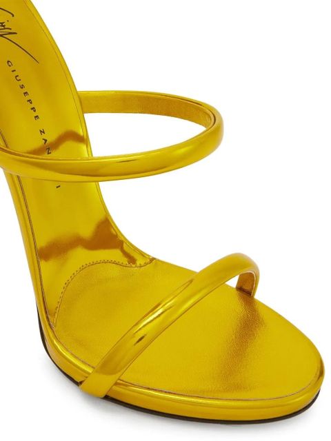 Giuseppe Zanotti metallic-effect high-heeled sandals - Yellow