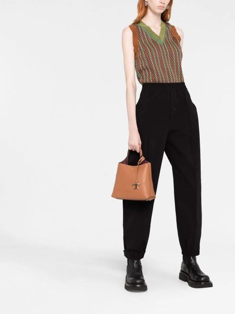 Tod's T-plaque tote bag - Brown